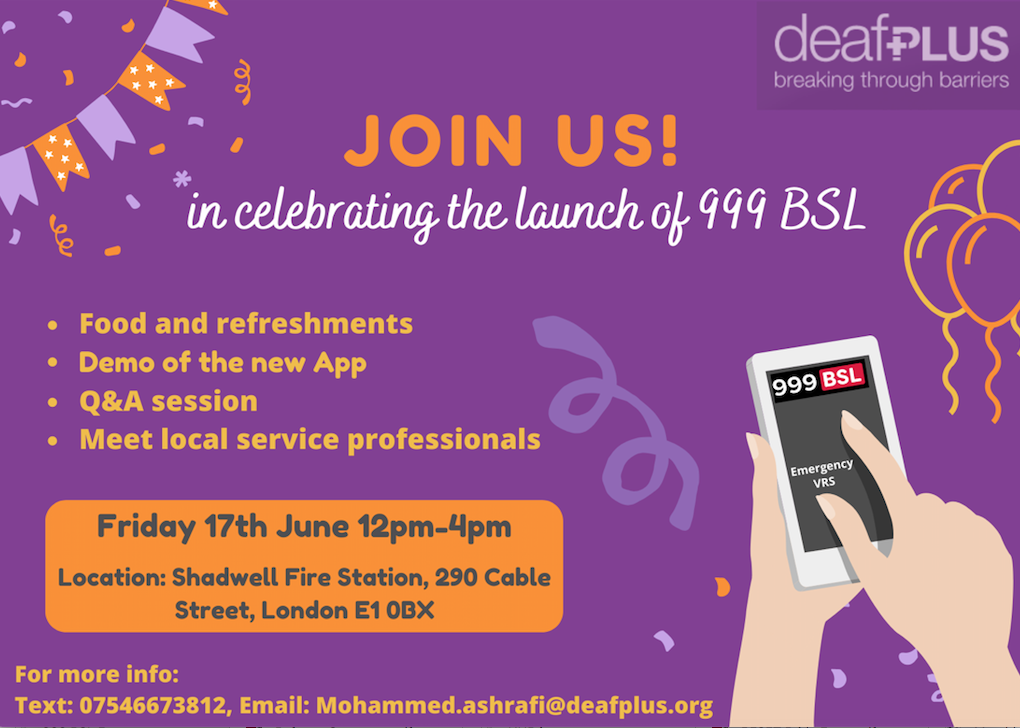 deafPLUS 999 BSL Event Launch