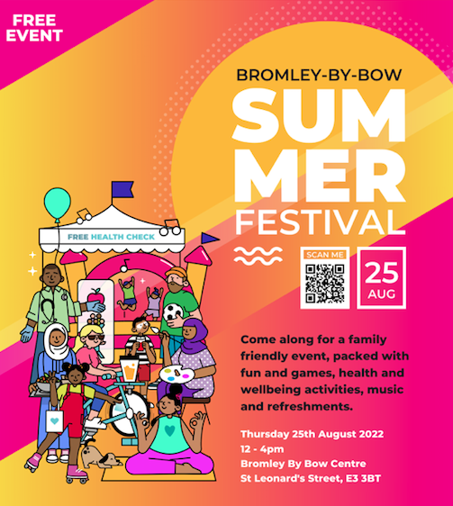 Launch date for the GP Fruit & Veg on prescription - Summer Wellbeing Festival at the Bromley By Bow Centre