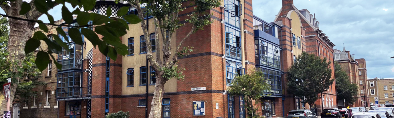 Photograph of THCVS office at St Hilda’s East Community Centre | 18 Club Row, London, E2 7EY.